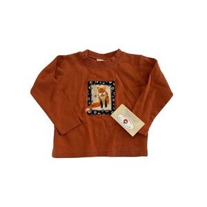 Berry Patch USA Kids Orange Long Sleeve Preshrunk Cotton Tee size 12-18 mns